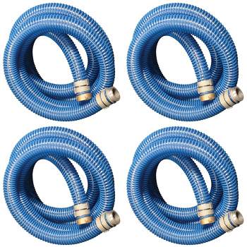 Apache 98106501 2 Inch Diameter 20 Foot Length 58 psi PVC Flexible Industrial Pump Pool Hose with Aluminum Pin Lug Short Shank Coupling, Blue (4 Pack)