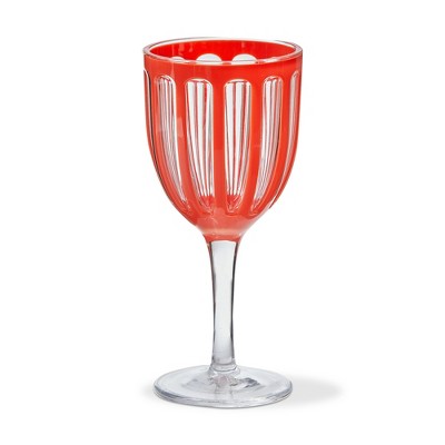 Tag Villa Acrylic All Purpose Orange Wine Glasses - 12oz Drinkware for Everyday Use, Hand Wash Only,