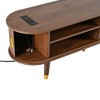 Kumasinova 74.8" Rustic Farmhouse TV Stand with Charging Station&Optional Coffee Table Set,Mid-Century Oval Media Console for TV up to 80" - 4 of 4