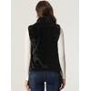 INSPIRE CHIC Women's Stand Collar Fully Lined Sleeveless Faux Fur Fluffy Zip Vest - 3 of 4