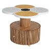 Racxily Four-Leaf Clover Side Table, Wood Grain Base Accent Table for Living Room & Bedroom - 4 of 4