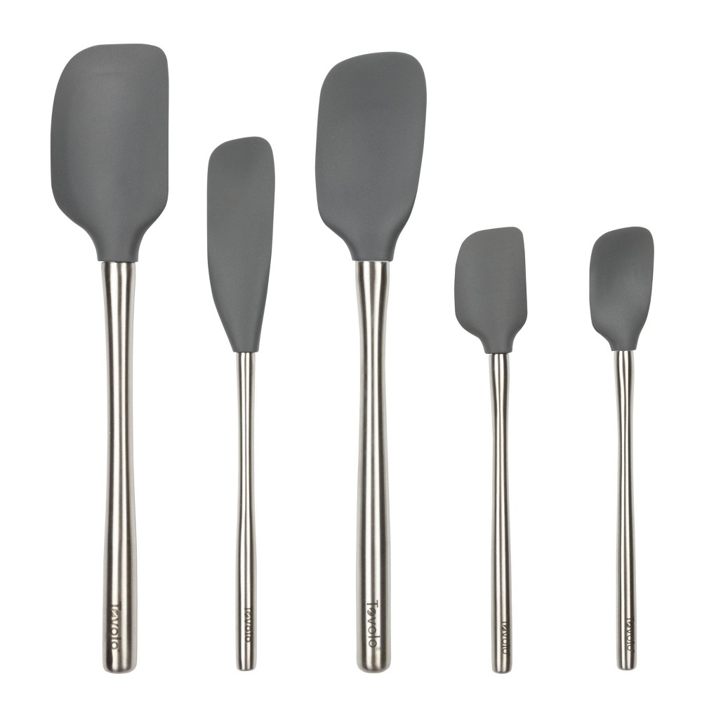 Photos - Other Accessories Tovolo 5pc Silicone/Stainless Steel Flex Core Spatula Set Charcoal