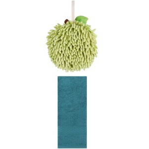 REGALWOVEN Absorbent Soft Decorative Hand Towels for Bathroom 13" x 30"/6" x 6" 2 Pcs - 1 of 4