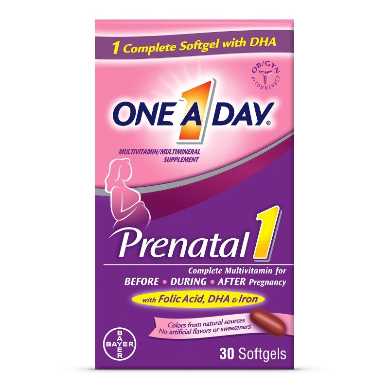 One A Day Women's Prenatal Vitamin 1 with DHA & Folic Acid Multivitamin Softgels, 1 of 10