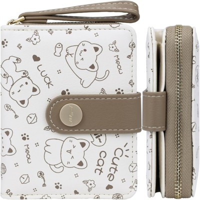FATMOON Women’s Cat Pattern Wallet - Stylish,Easy to Use & Multifunctional Credit Card Holder with ID Window for Travel,Daily Use