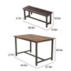 COZONY Dining Table Set for 4 with 2 Upholstered Benches - Rectangular Kitchen Table Set for Small Spaces, Apartment - 3 of 4