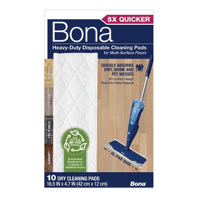 Bona Heavy Duty Multi-Surface Floor Cleaner Spray Moping Pads Refill - 10ct