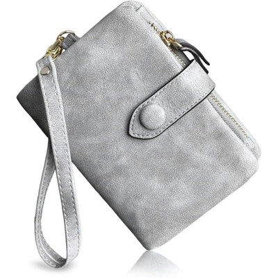 BEAFUP Womens Bifold Wallets,RFID Blocking Leather Wallet with 15 Card Slots and ID Window & Zipper Coin Purse for Daily Use,Commuting