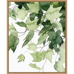 16" x 20" Emerald Vines II by Grace Popp Framed Wall Canvas - Amanti Art
