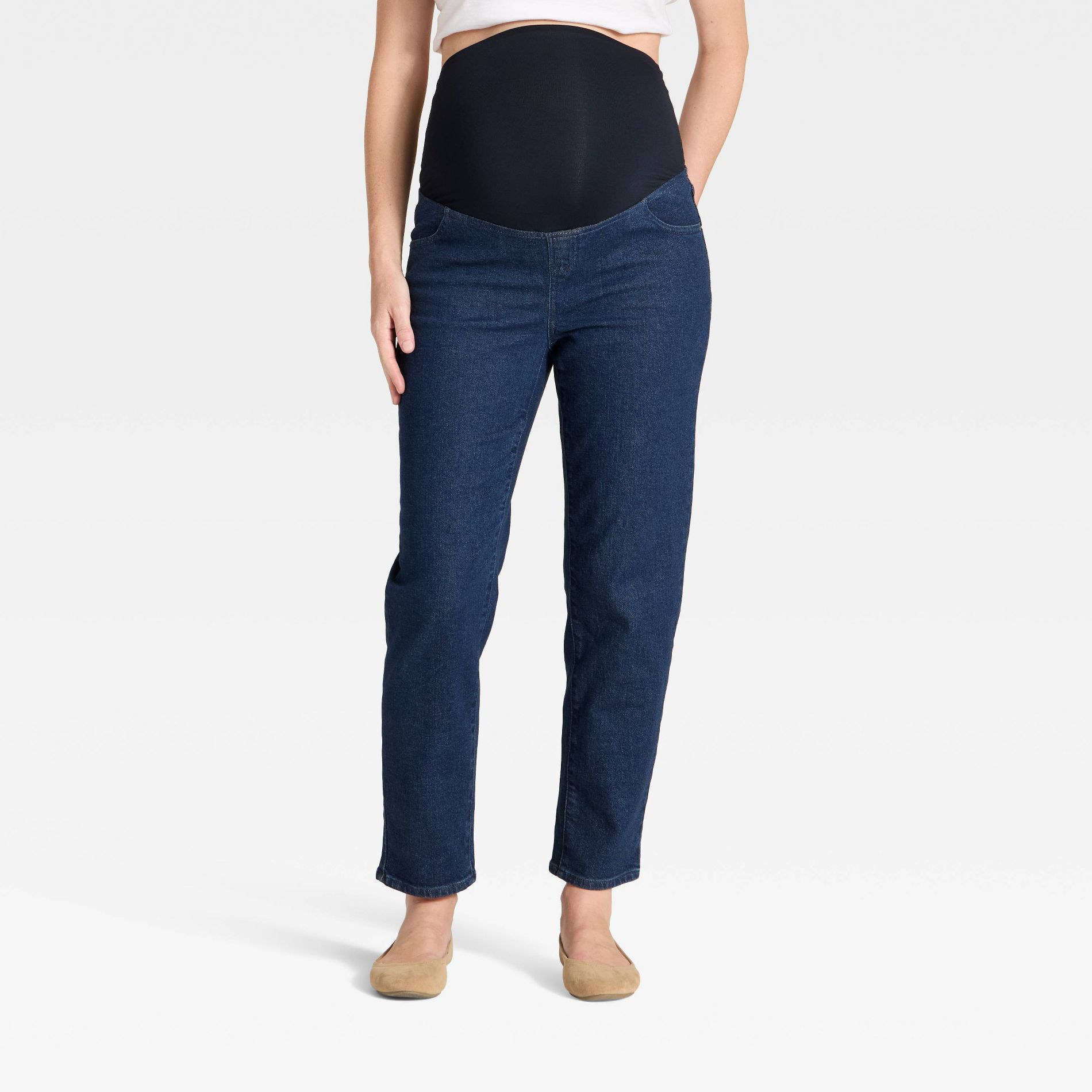 Over The Belly 80's Slim Maternity Jeans - Isabel Maternity by Ingrid & Isabel™ Dark Indigo