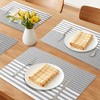 REGALWOVEN Placemats Set of 6 Plastic Placemats for Kitchen Dining Table Decor Table Placemats Wipeable Table Mat with Stripe Pattern - 2 of 4