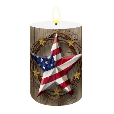 Briarwood Lane Everday Flameless Candle 6x3 American Barn Star Flameless Candle with Timer for Everday