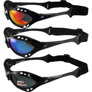 3 Pairs of Birdz Eyewear Seahawk Safety Goggles with Red Mirror, Blue, Smoke Lenses - 1 of 4