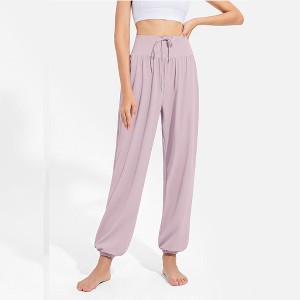 BABYYER Women's High Waisted Yoga Pants, Wide Leg Fake Drawstring Trousers, Casual Sweatpants with Pockets, Quick-Drying and Breathable - 1 of 4