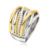 Ross-Simons Sterling Silver and 18kt Gold Over Sterling Highway Ring - 3 of 4