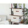 Fabric Storage Bins with Lid, Decorative Boxes for Shelves, Closet Organizer Basket with Handles, Large, Ivory White, 2-Pack - 3 of 4