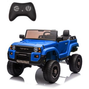 Jojoka 24V Toyota Licensed Kids Ride On Car 2-Seater Electric Off-Road Truck w/ Remote Control | 4WD/2WD Switchable,LED Lights - 1 of 4