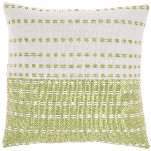 Mina Victory Life Styles Tufted Lines 18 x 18 Lime Throw Pillow