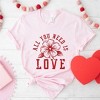 Simply Sage Market Women's All You Need Is Love Flower Short Sleeve Graphic Tee - 3 of 4