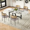 VYNXARIA Modern Light Gray Upholstered Dining Chairs Set of 2£¬Rattan Back Accent Kitchen Chairs with Metal Legs - 2 of 4