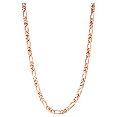Tiara Rose Gold Over Silver 18" Figaro Chain Necklace