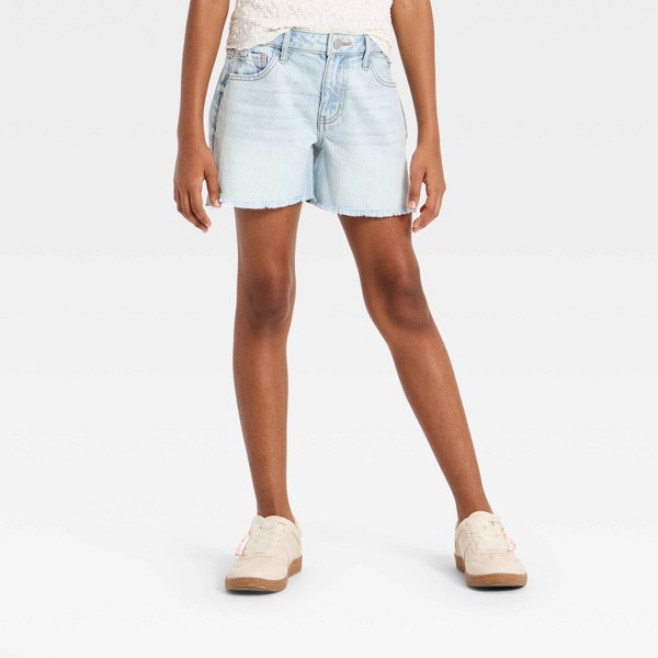 Shorts de mezclilla de tiro alto y corte A para niña - art class™