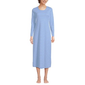 Lands' End Women's Cotton Long Sleeve Midcalf Nightgown - 1 of 3