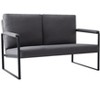 Vynxaria Blue/Dark Gray/ Yellow Accent Chair for One + Double, Metal Armrests & Foam Padding, Ideal for Living, Bedroom, Study Areas - 3 of 4