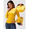 INSPIRE CHIC Women's Metallic Velvet Puff Long Sleeve Mock Neck Glitter T-shirt - 2 of 4