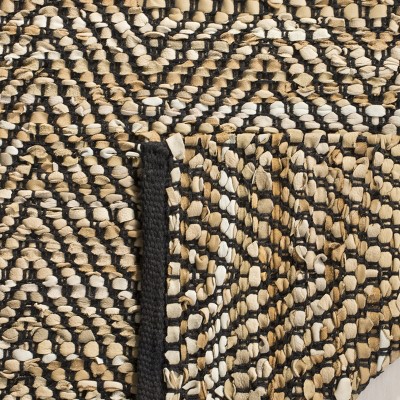 Black and Beige Flat Woven Cowhide Area Rug 8' x 10'