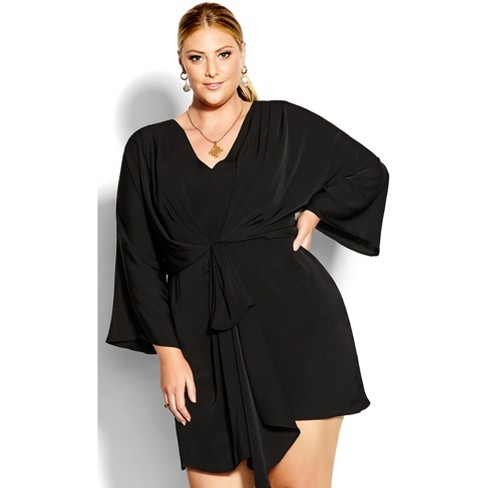 City chic clearance black wrap dress