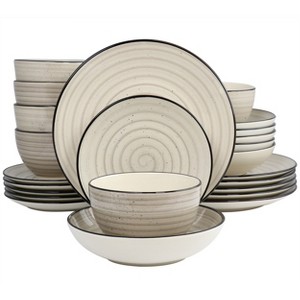 Elama Gia 24 Piece Round Stoneware Dinnerware Set in Cream - 1 of 4