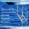 Dock Stairs Height Adjustable Aluminum Boat Ladde 500lbs Load - 2 of 4