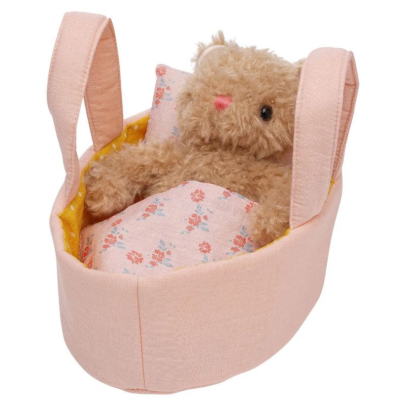 Manhattan Toy Moppettes Bea Bear Stuffed Animal Nurturing Playset with Bear Plush Toy, Fabric Bassinet, Blanket & Pillow, 3 of 9