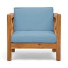 Outdoor Club Chair,Mid-Century Modern Acacia Wood Club Chair With Cushion Seat,Outdoor Furniture,Club Chair For Patio,Garden-Cuddlewood - 3 of 4