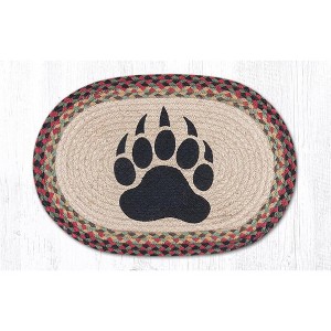 Earth Rugs 13"x19" Oval Placemat with Bear Paw Design – Lodge and Woodland Style - 1 of 3