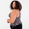 Calypsa Women's Plus Size Maya Tankini Swim Top WIth Removable Cups - 3 of 4