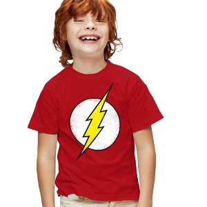 Boys' Short Sleeve the Flash Distressed T-Shirt - 1 of 4