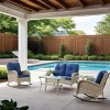 Bestier Wicker Patio Rocking Chairs Set - 3 Pieces Porch Bistro Set with High Back Outdoor Rocker Chairs with Side Table for Deck Balcony - 2 of 4