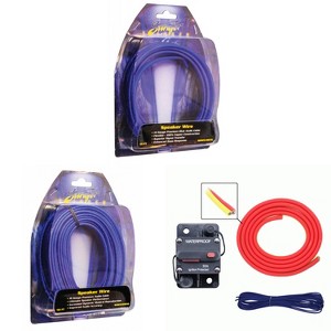 Metra MLAK4-10 100 Amp Breaker 4GA Tinned Pure Copper 10 foot Marine Wiring Kit with 16GA Matte Blue 50ft and 14GA Matte Blue 15ft Tinned Oxygen-Fr... - 1 of 4