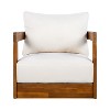 Christopher Knight Home Volkath Modern Outdoor Acacia Slatted Club Chair with Thick Cushions - 4 of 4