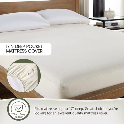 Twin White Organic Cotton Waterproof Mattress Protector