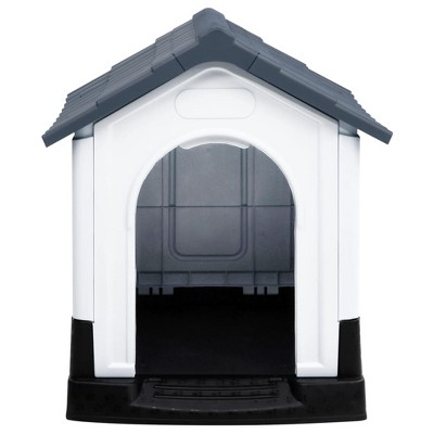 Small Gray Raised Floor Polypropylene Dog House