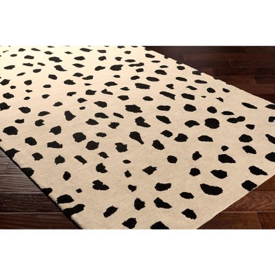 Sanremo Beige and Black Tufted Wool 8' x 10' Area Rug