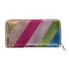 CTM Women's Vegan Leather Rainbow Striped Wallet - 3 of 4