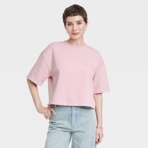 Women's Leisure Studio Short Sleeve Fleece Top - Universal Thread™ - 1 of 3