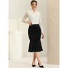 Allegra K Women's Feminine Retro Bodycon High Waist Velvet Fishtail Skirt - 3 of 4