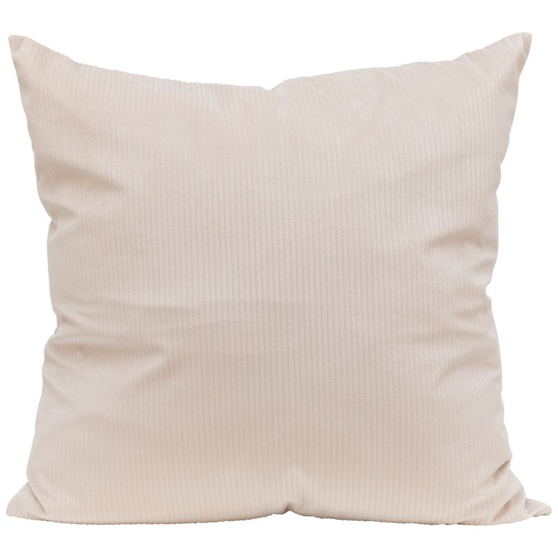 Northlight 18" Cream Corduroy Square Textured Throw Pillow, 1 of 6