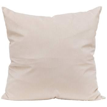 Northlight 18" Cream Corduroy Square Textured Throw Pillow