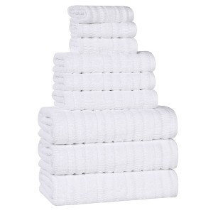 Smart Twist Viscose Cotton Blend Medium Weight Solid Textured Ribbed Towel Set by Blue Nile Mills - 1 of 4